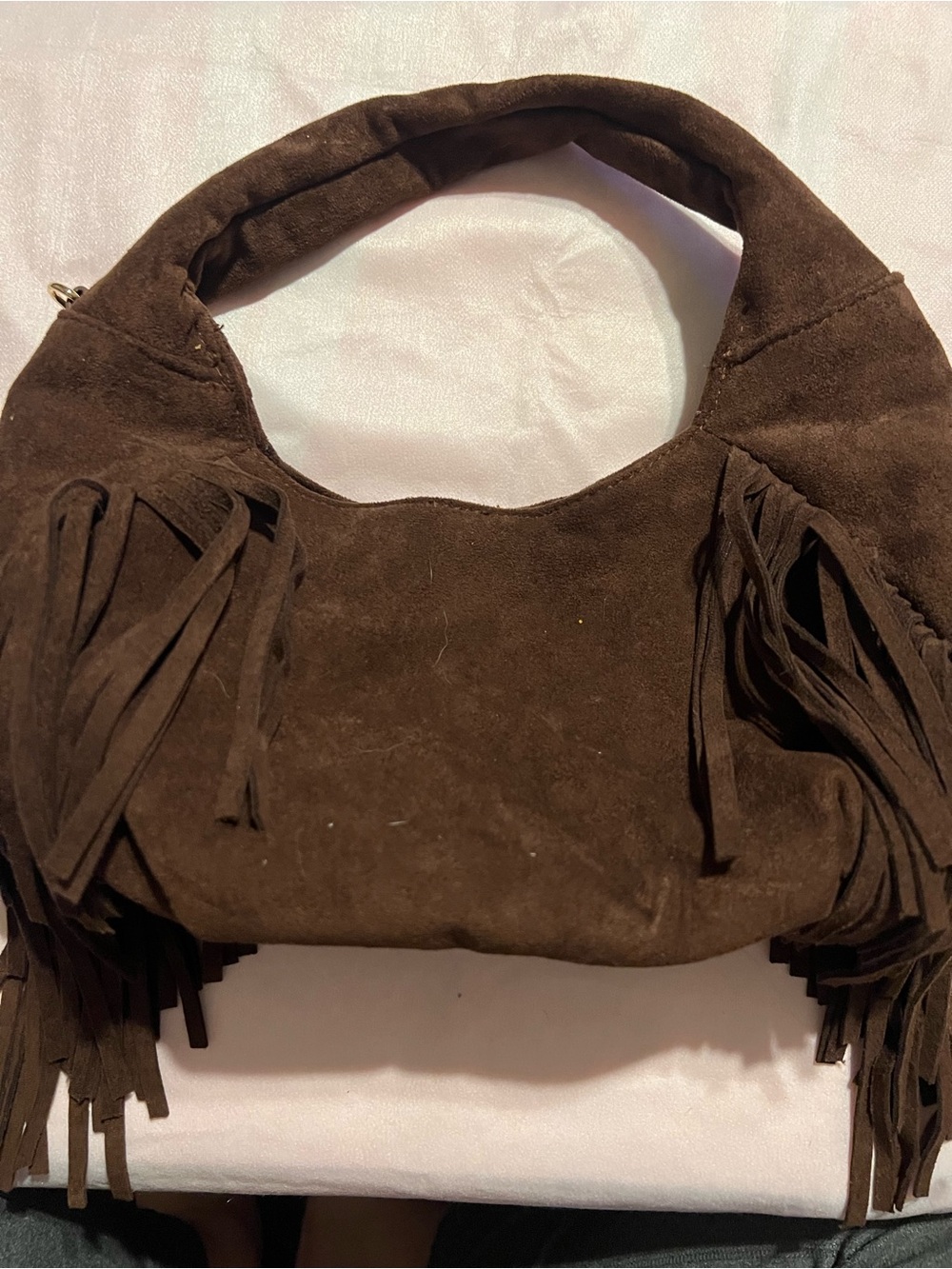 Universal Thread Brown Suede Fringe Shoulder Bag